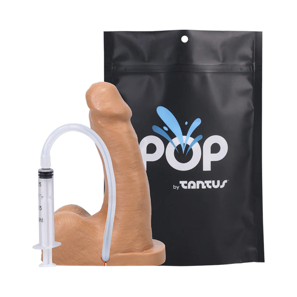 Tantus POP n'' Play Squirting Packer Honey on white