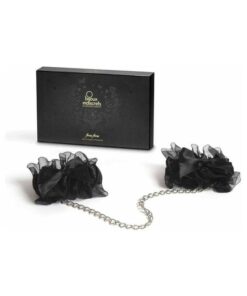 Bijoux Indiscrets Frou Frou Satin & Organza Cuffs displayed in soft lighting