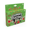 Sweet & Sour Gummy Thong and Bra set in bright fruity colors on a white background