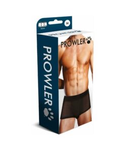 Prowler Mesh Trunk Black M front view showing breathable mesh fabric and low-rise fit on a plain background.