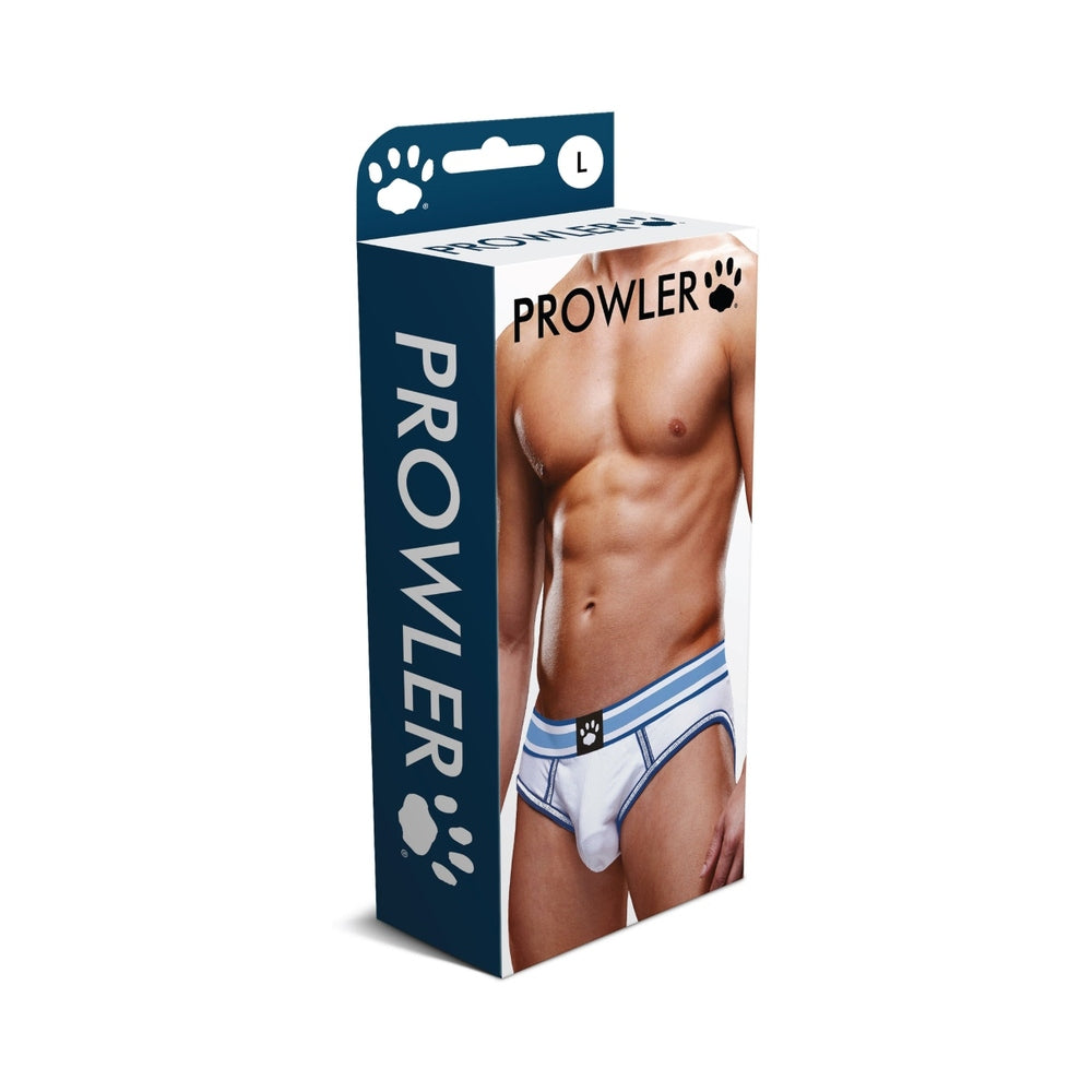 Prowler Open Brief White/Blue L: classic white brief with blue waistband